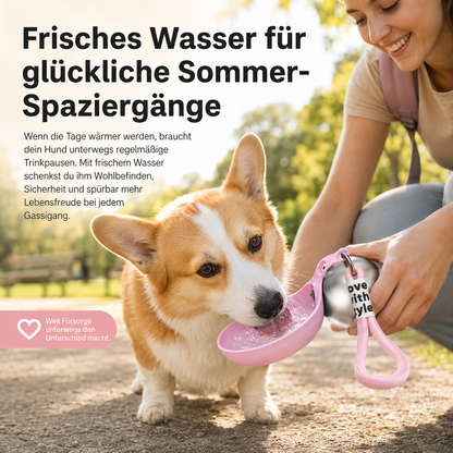 HappyPaw™ | 2-in-1 Hunde-Trinkflasche mit integrierter Silikonschale [50% Rabatt]