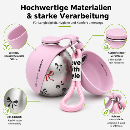 HappyPaw™ | 2-in-1 Hunde-Trinkflasche mit integrierter Silikonschale [50% Rabatt]