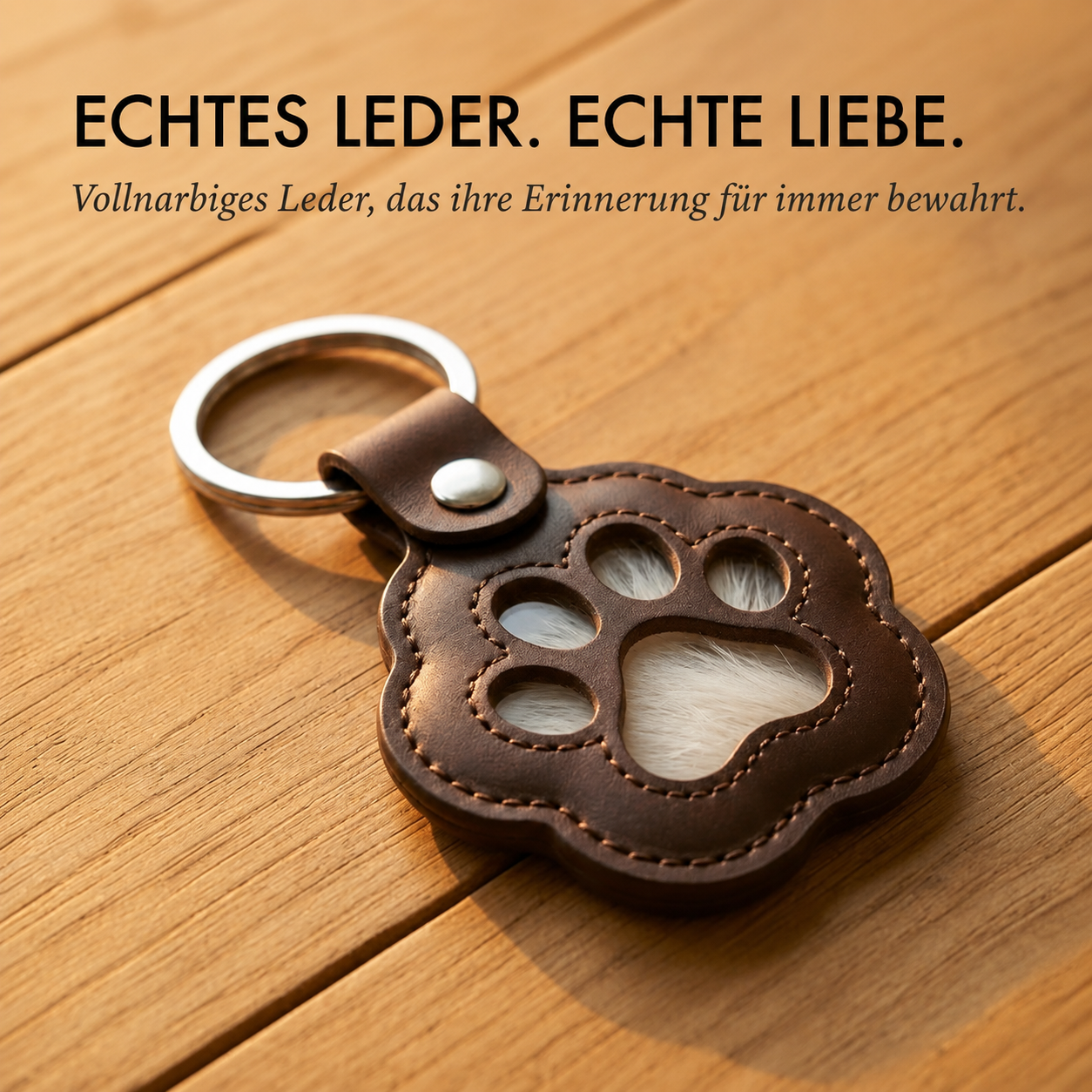 1+1 Gratis | SoulMate Touch – Handgemachter Pfoten-Schlüsselanhänger aus Leder für ein Stück Nähe