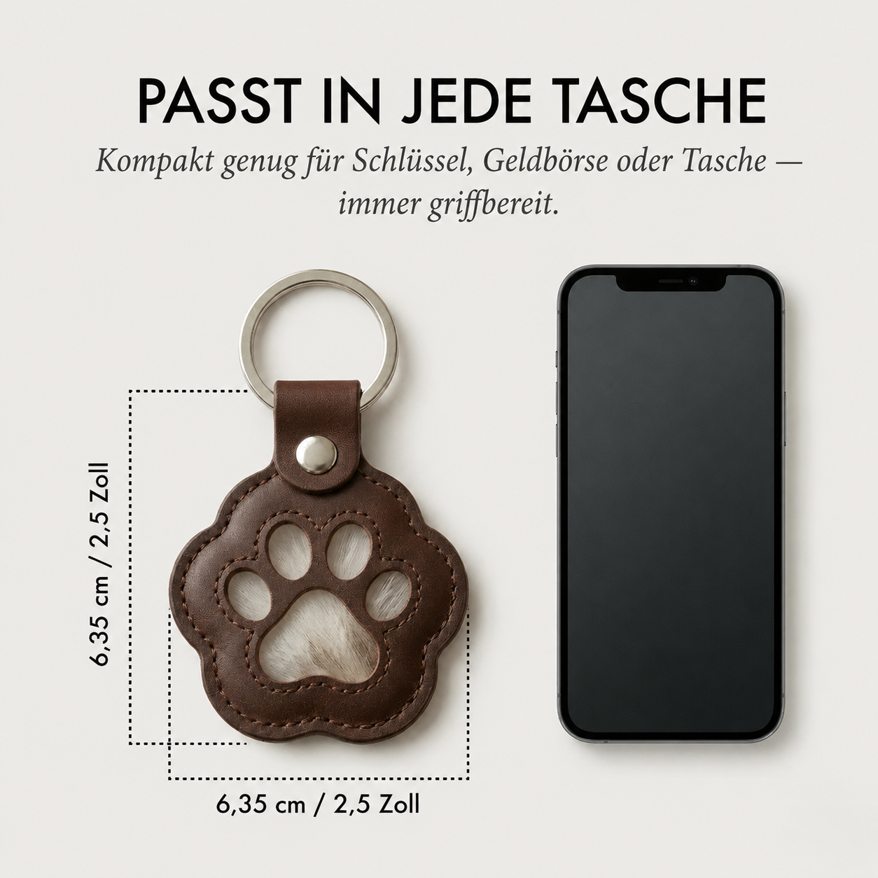 1+1 Gratis | SoulMate Touch – Handgemachter Pfoten-Schlüsselanhänger aus Leder für ein Stück Nähe
