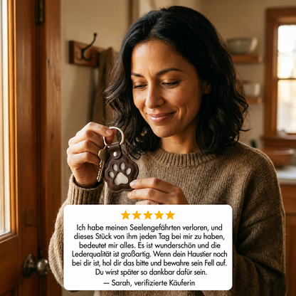 1+1 Gratis | SoulMate Touch – Handgemachter Pfoten-Schlüsselanhänger aus Leder für ein Stück Nähe