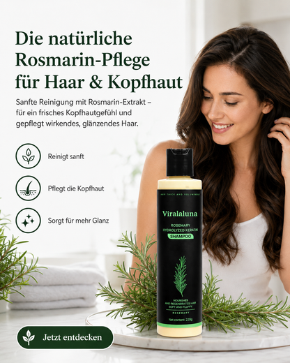 1+1 GRATIS | Viralaluna Rosmarin Shampoo für fettigen Ansatz, trockene Spitzen, Schuppen, Juckreiz & mehr Glanz