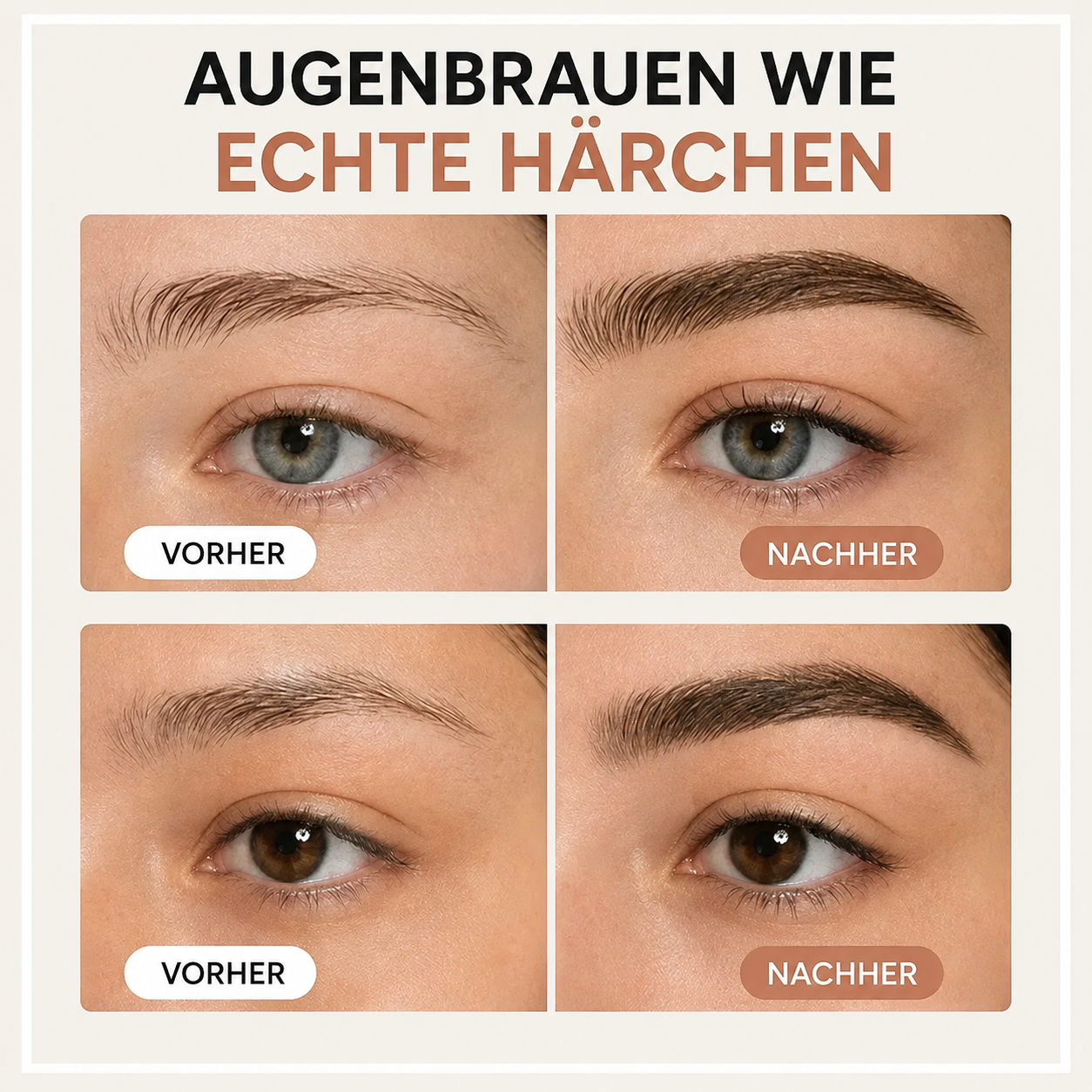 Browelle™ – Wasserfester Doppelspitzen-Augenbrauenstift für natürliche Härchen