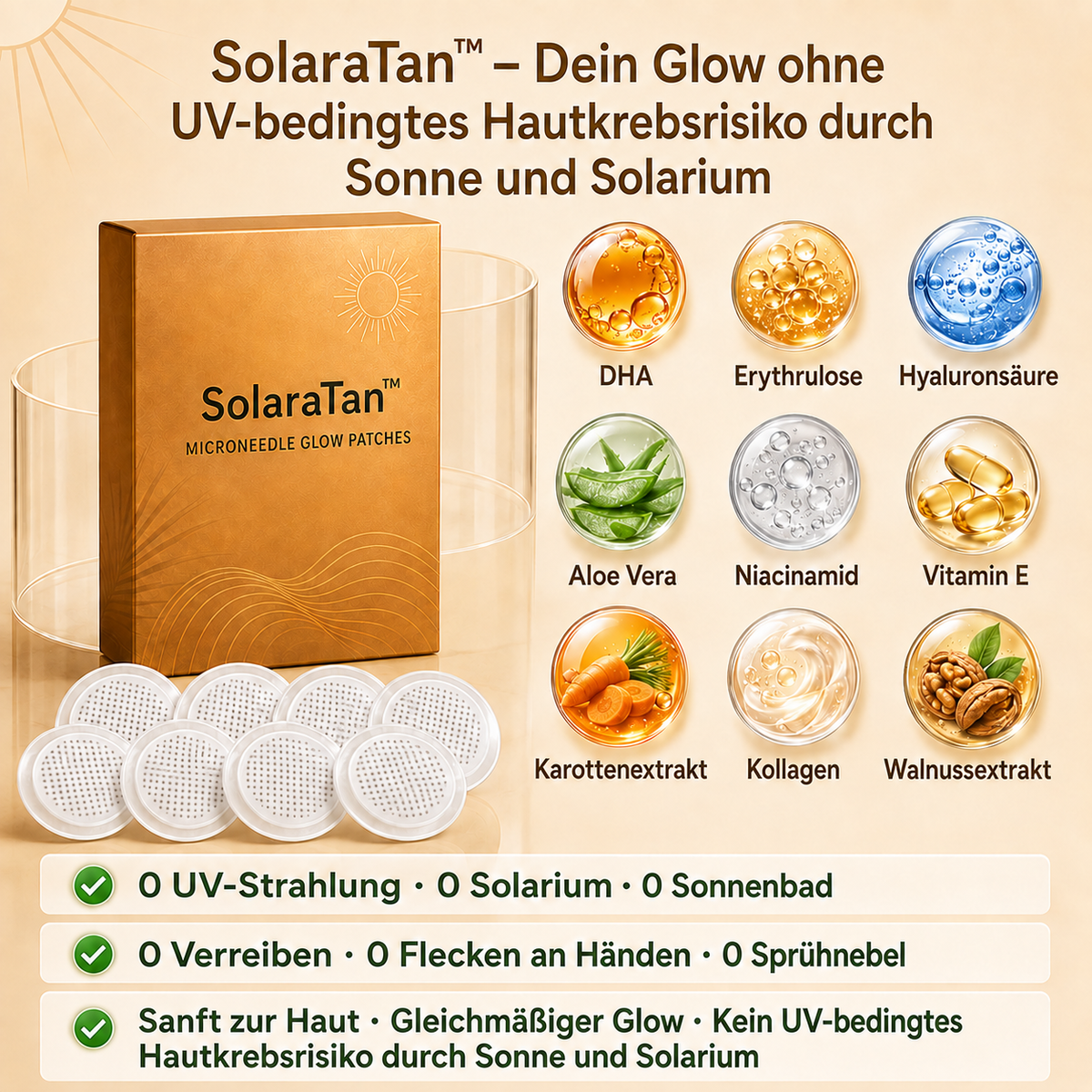 Dein Glow ohne UV-bedingtes Hautkrebsrisiko durch Sonne und Solarium