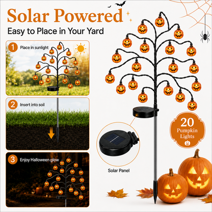 PumpkiGlow™ Solar-Gartenstecker – Leuchtende Kürbeldeko für magische Halloween-Abende
