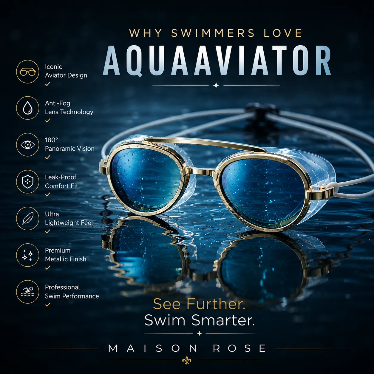 AquaAviator – Anti-Beschlag Schwimmbrille
