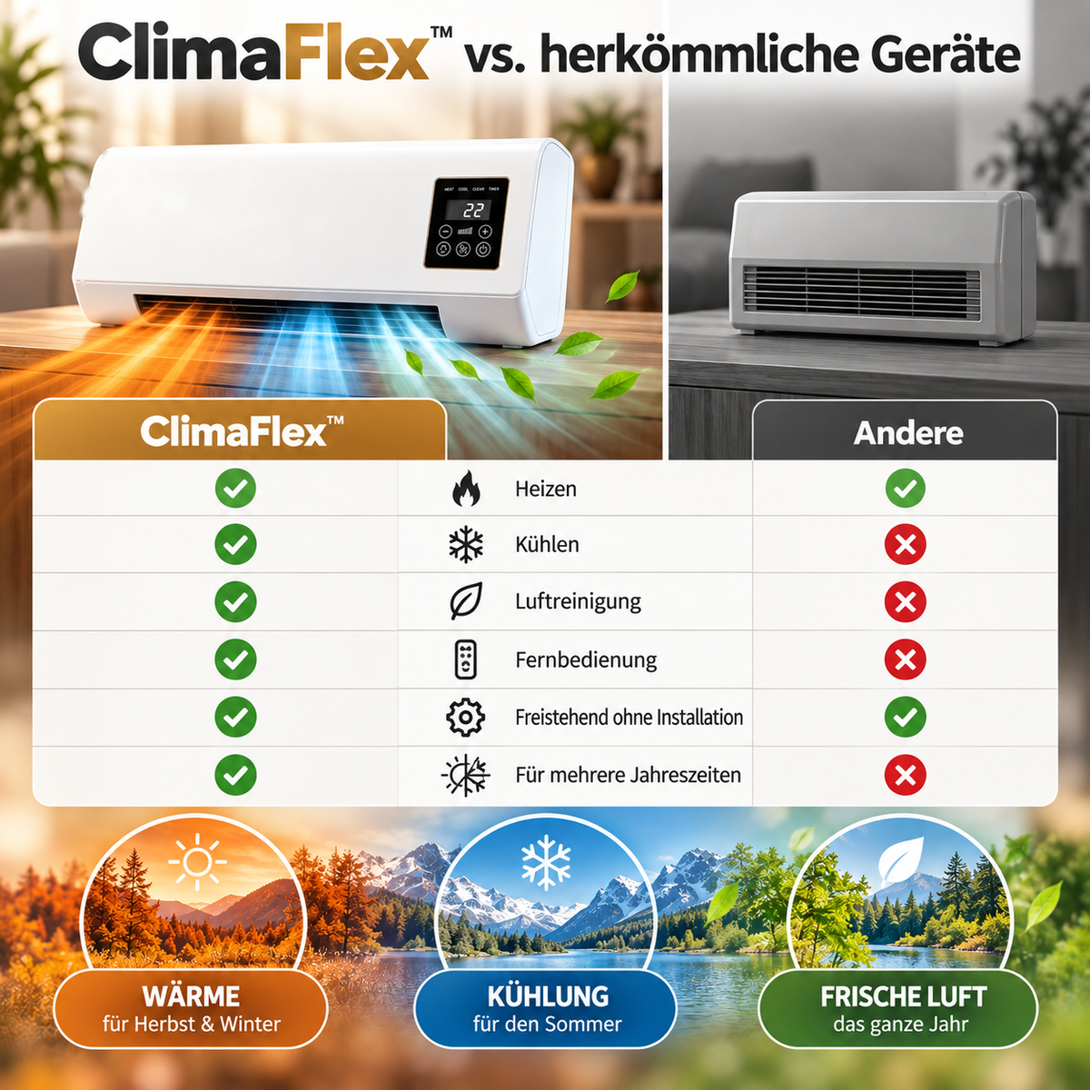 Letzter Tag Rabatt | Mobile Heizung – Kuschelige Wärme in nur 30 Sekunden für ein gemütliches Zuhause!
