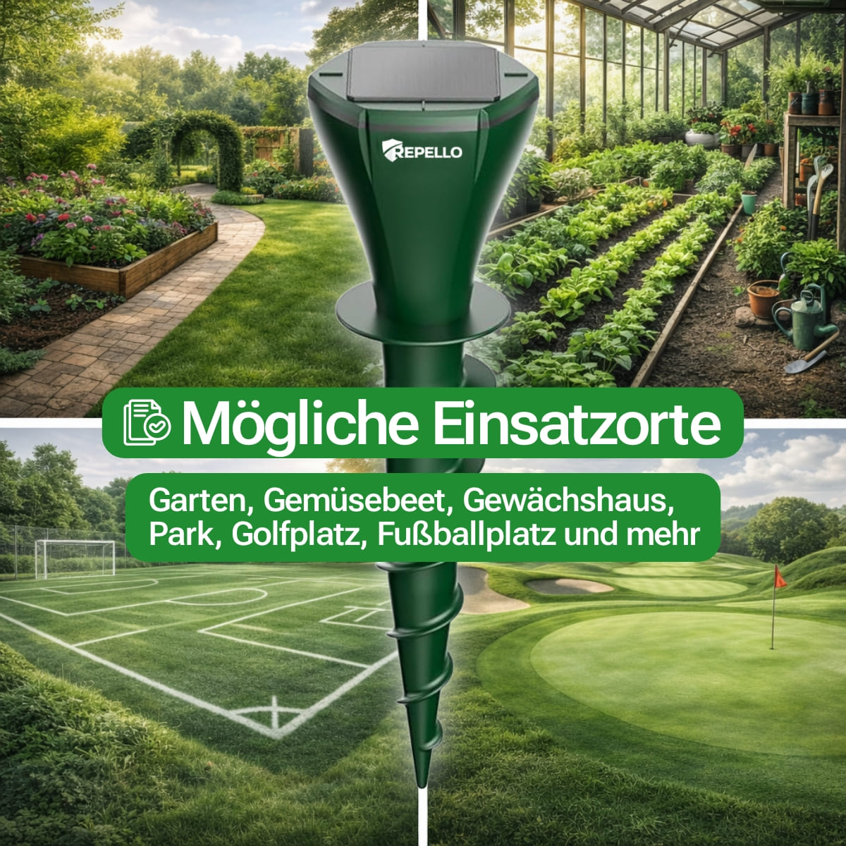2x Sonic Pulse Pro™ | Abwehr gegen Maulwürfe, Wühlmäuse und Schlangen