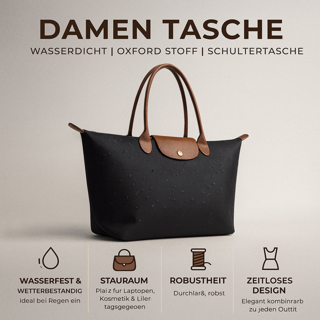 Damen Wasserdichte Oxford Stoff Tasche Große Schultertasche