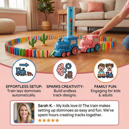 Dynamo Train Toy | Automatic Domino Placement, Colorful Design