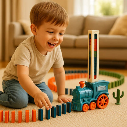 Dynamo Train Toy | Automatic Domino Placement, Colorful Design