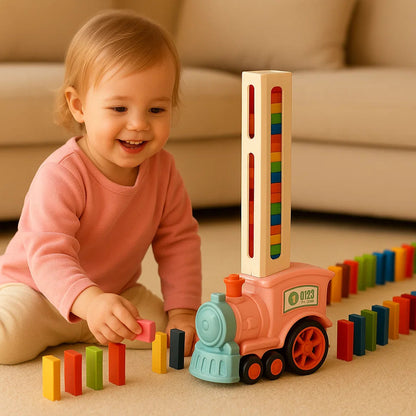 Dynamo Train Toy | Automatic Domino Placement, Colorful Design