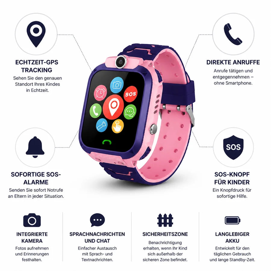 Echtzeit-GPS & SOS Kinder-Smartwatch