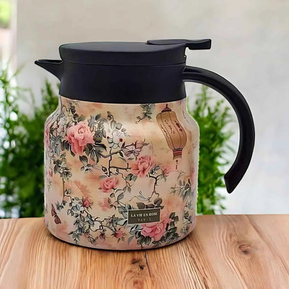 Florica – Isolierte Teekanne mit Vintage-Blumenmuster