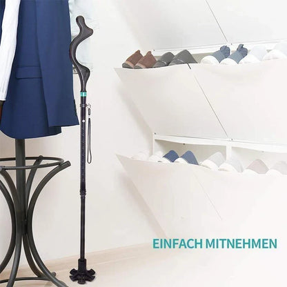SteadyStep™ | Verstellbarer faltbarer Gehstock mit 360°-Standfuß