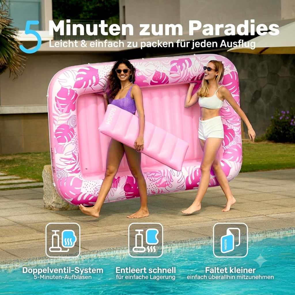 Sloosh XXL Tanning Pool – Entspannt sonnenbaden & schneller bräunen