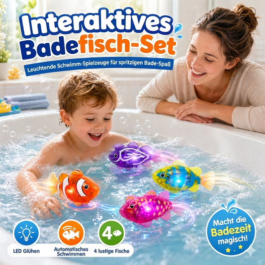🔥🔥LETZTER TAG SALE – 50 % RABATT🔥🔥 🛁✨Elektronisches Bade-Spielzeugfischchen | LED-Leuchte | Automatisch schwimmendes Badewannenspielzeug 🐠💦