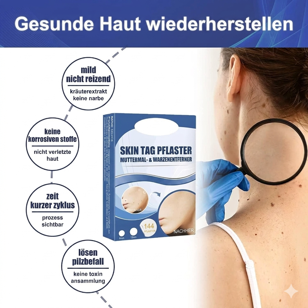 TagAway™ – Premium Hautanhänger-Entfernungspflaster | Entfernt Skin Tags schmerzfrei in 7 Tagen