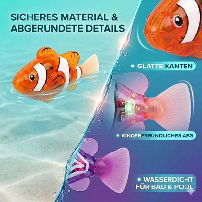 🔥🔥LETZTER TAG SALE – 50 % RABATT🔥🔥 🛁✨Elektronisches Bade-Spielzeugfischchen | LED-Leuchte | Automatisch schwimmendes Badewannenspielzeug 🐠💦