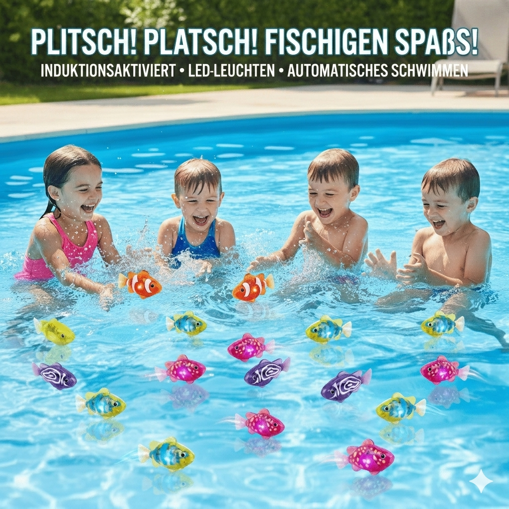 🔥🔥LETZTER TAG SALE – 50 % RABATT🔥🔥 🛁✨Elektronisches Bade-Spielzeugfischchen | LED-Leuchte | Automatisch schwimmendes Badewannenspielzeug 🐠💦