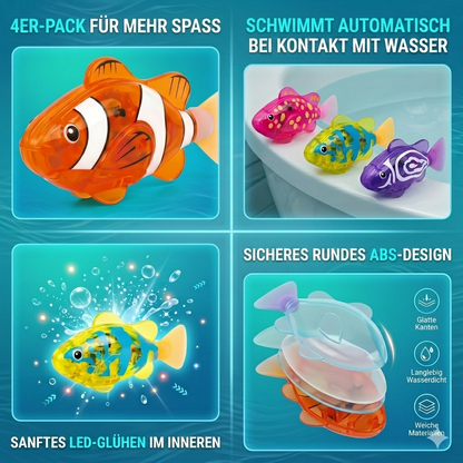 🔥🔥LETZTER TAG SALE – 50 % RABATT🔥🔥 🛁✨Elektronisches Bade-Spielzeugfischchen | LED-Leuchte | Automatisch schwimmendes Badewannenspielzeug 🐠💦