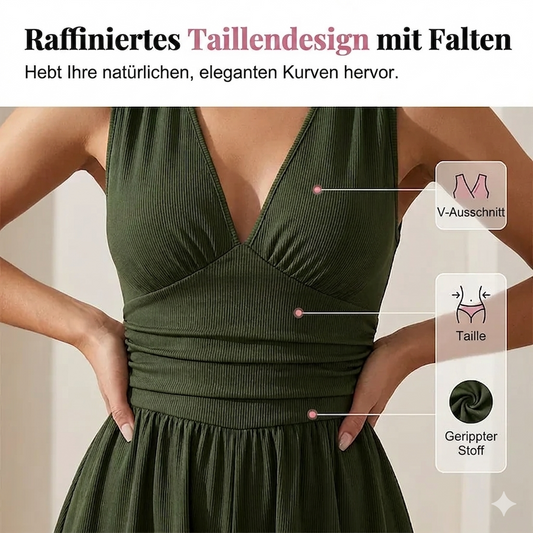 Giovanna Marsala™ Femininer ärmelloser Romper mit Raffungen | 50% RABATT