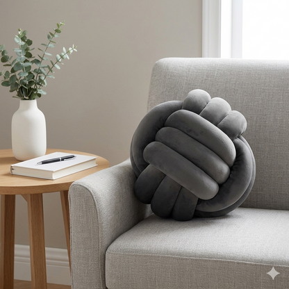 Velvet Cozy Knot Pillow – Handgemachtes Design-Dekokissen (11 Zoll)