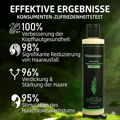 1+1 GRATIS | Viralaluna Rosmarin Shampoo für fettigen Ansatz, trockene Spitzen, Schuppen, Juckreiz & mehr Glanz