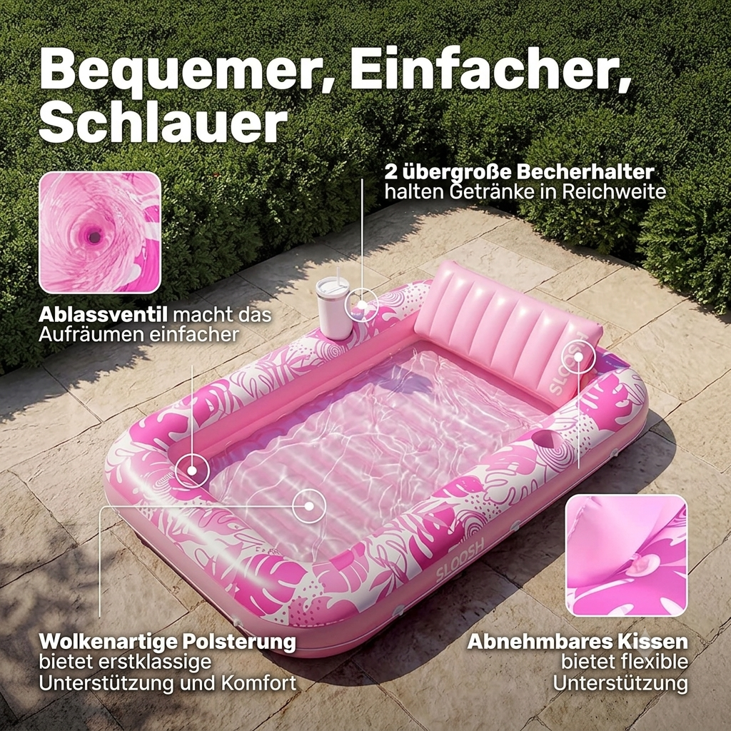 Sloosh XXL Tanning Pool – Entspannt sonnenbaden & schneller bräunen