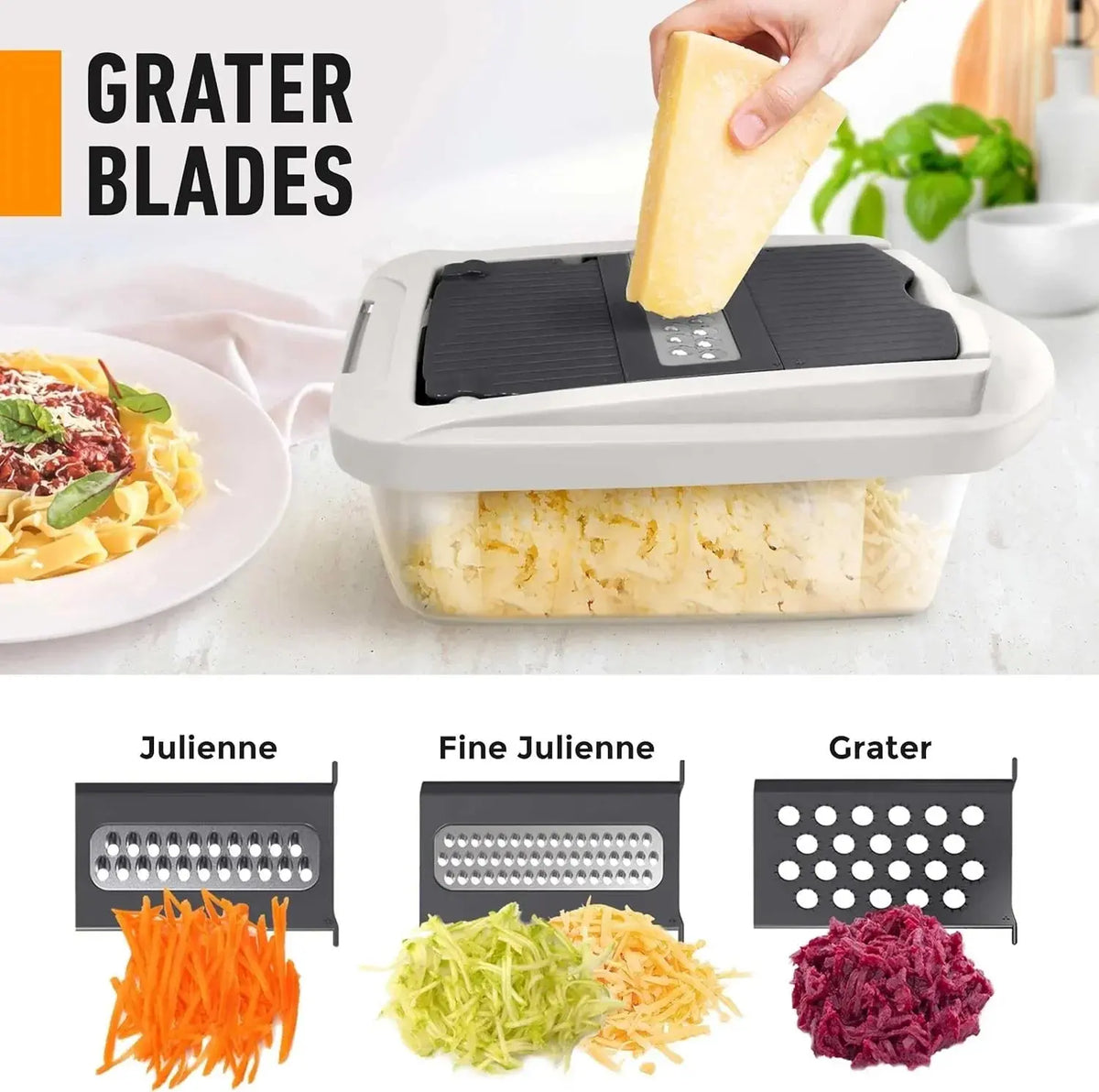 VegiCut™ | Multifunktionaler Gemüseschneider mit Auffangbehälter