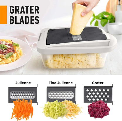 VegiCut™ | Multifunktionaler Gemüseschneider mit Auffangbehälter