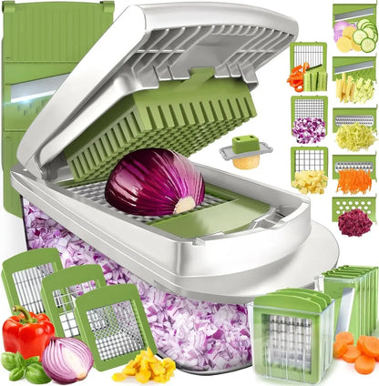 VegiCut™ | Multifunktionaler Gemüseschneider mit Auffangbehälter