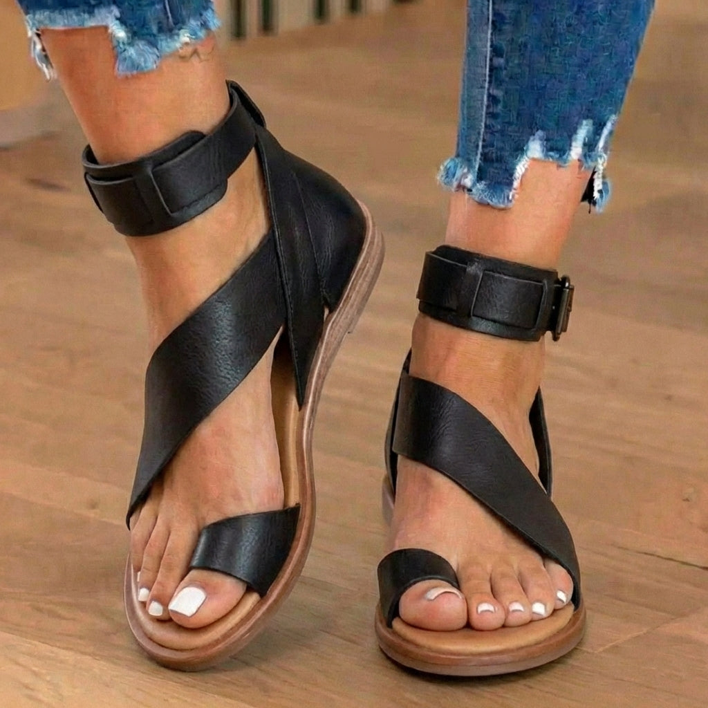 Orthopädische Wildleder-Sandalen im Gladiator-Look – eleganter Komfort und sicherer Halt bei jedem Schritt