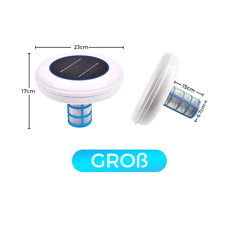 SolarSplash – Solarbetriebener Poolreiniger für mühelose Sauberkeit — spart Zeit, Aufwand und Energie.