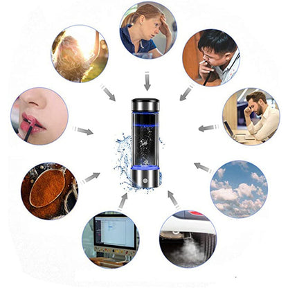 DrinkCool™ Glaswasserflasche mit Wasserstoffproduktion