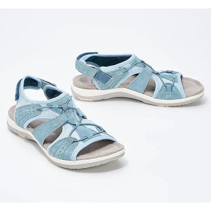 Damen Orthopädische Sandalen mit Keilabsatz 4 cm | Dreifach-Fußgewölbe-Stütze | rutschfest & leicht | Sommer-Komfort