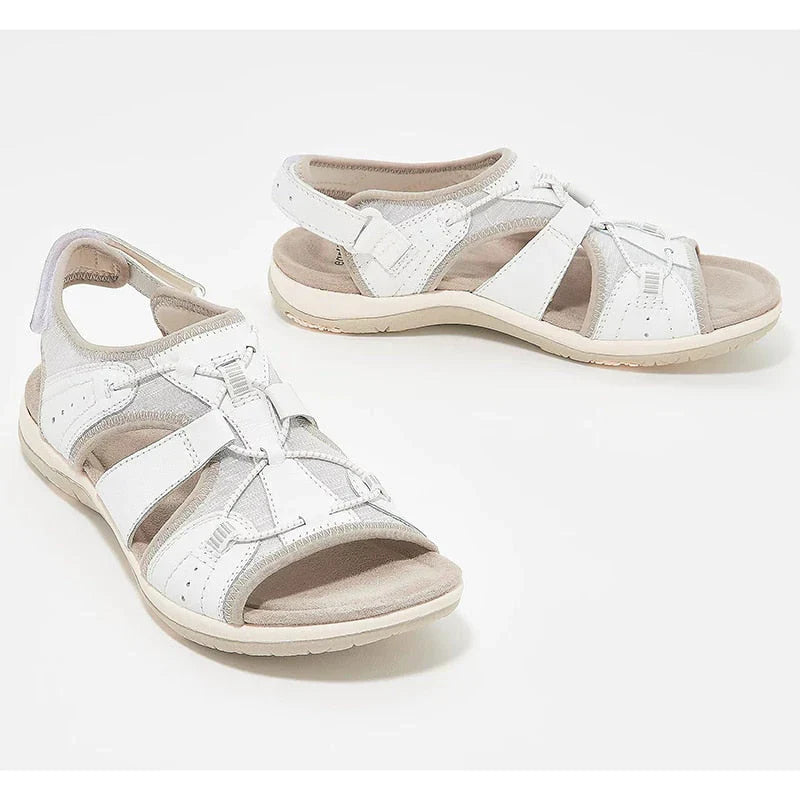 Damen Orthopädische Sandalen mit Keilabsatz 4 cm | Dreifach-Fußgewölbe-Stütze | rutschfest & leicht | Sommer-Komfort