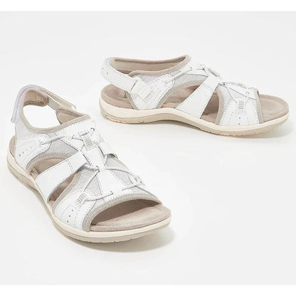 Damen Orthopädische Sandalen mit Keilabsatz 4 cm | Dreifach-Fußgewölbe-Stütze | rutschfest & leicht | Sommer-Komfort