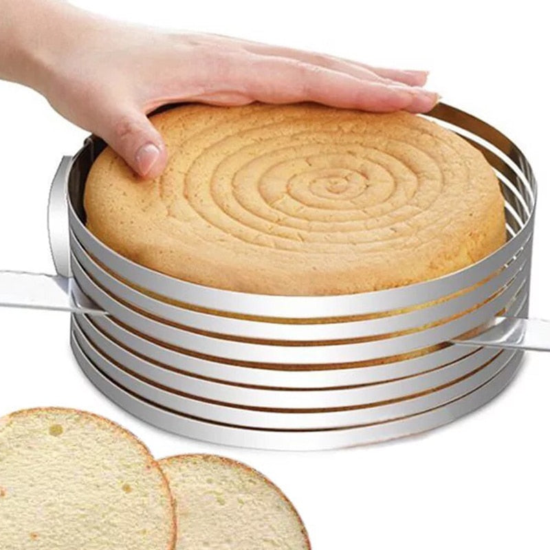 Verstellbarer Tortenschneider aus Edelstahl | Präzise Kuchenschichten | Für Ø 15–30 cm Torten
