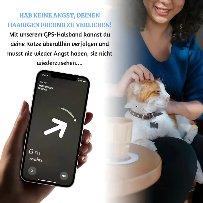 Haustier-GPS-Tracker | Echtzeit-GPS & Keine Abonnementgebühr | Wasserdichtes Nylon