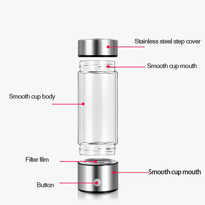 DrinkCool™ Glaswasserflasche mit Wasserstoffproduktion