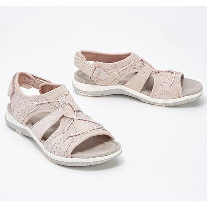 Damen Orthopädische Sandalen mit Keilabsatz 4 cm | Dreifach-Fußgewölbe-Stütze | rutschfest & leicht | Sommer-Komfort