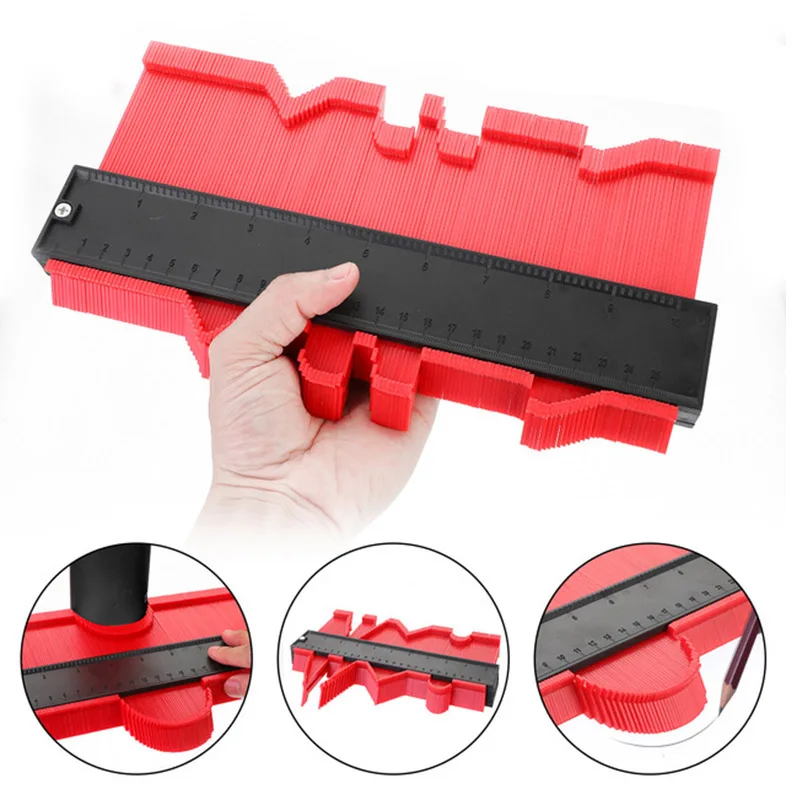 Konturlehre 25 cm für präzise Schnittlinien | Für Sockelleisten, Laminat & Fliesen | Formkopierer aus ABS, kompakt & robust