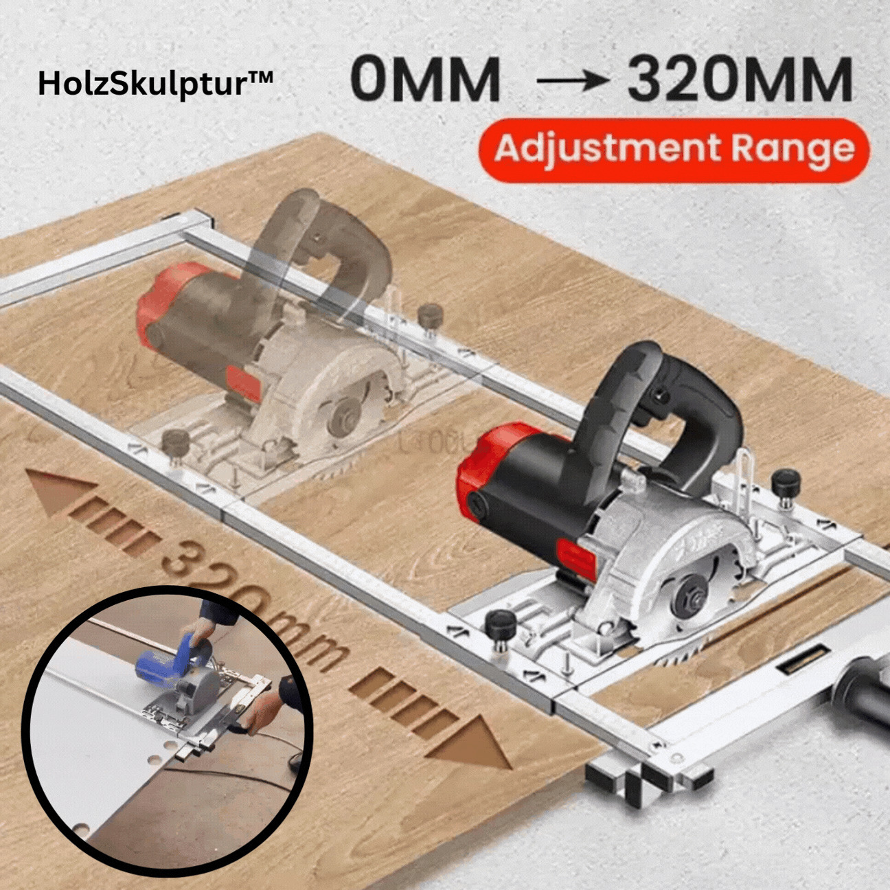 Präzisions Kantenführung für Holzschnitt | Edelstahl mit Dual-Lineal & Maßskala | Schnellverschluss, exakt einstellen für saubere Schnitte