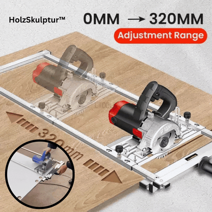 Präzisions Kantenführung für Holzschnitt | Edelstahl mit Dual-Lineal & Maßskala | Schnellverschluss, exakt einstellen für saubere Schnitte