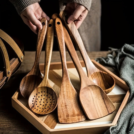 NordicChef – Luxuriöses 5-teiliges Küchenutensilien-Set aus Holz
