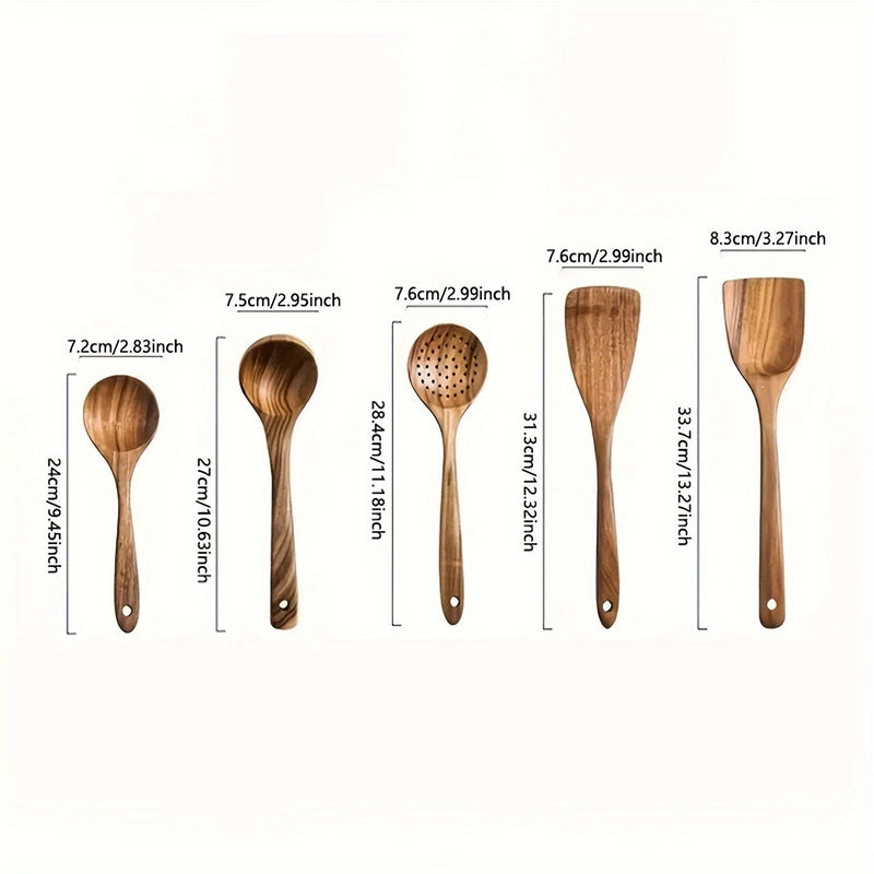NordicChef – Luxuriöses 5-teiliges Küchenutensilien-Set aus Holz