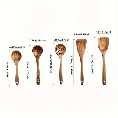 NordicChef – Luxuriöses 5-teiliges Küchenutensilien-Set aus Holz