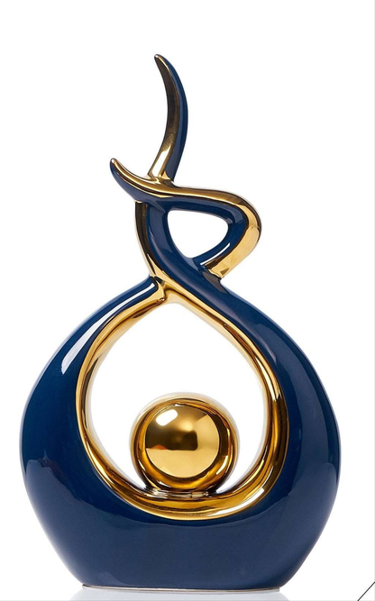 LuxeForm – Abstrakte Keramikskulptur mit Goldakzent
