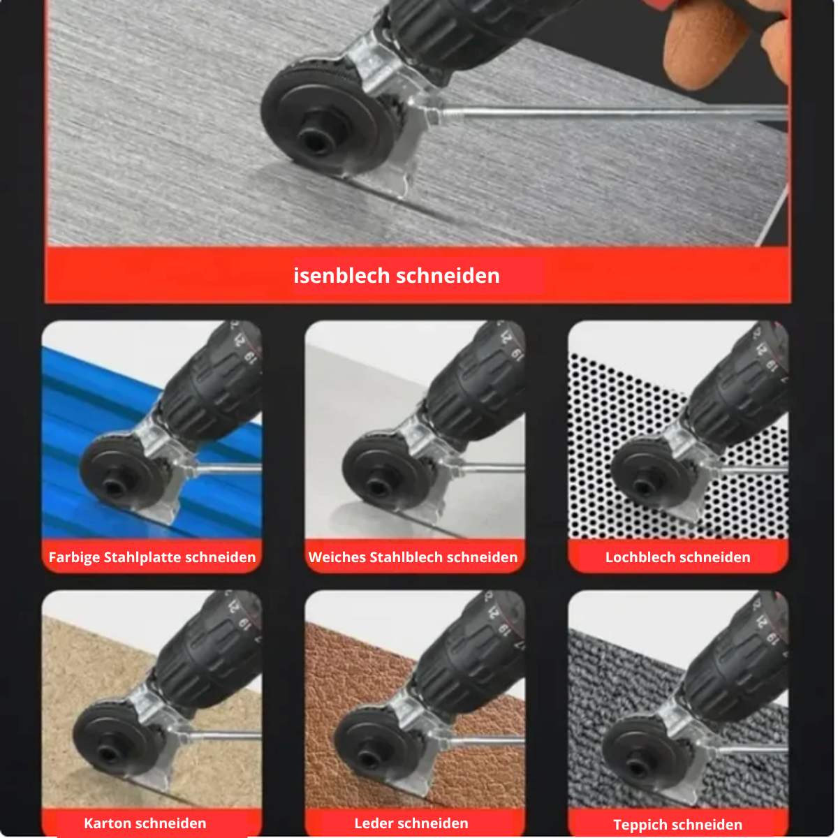 EasyCut Pro – Verwandelt deinen Akkuschrauber in Sekunden in eine leistungsstarke Blechschere!